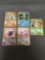 5 Card Lot of Vintage Pokemon Japanese Holofoil Rare Trading Cards from Childhood Collection