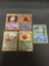 5 Card Lot of Vintage Pokemon Holofoil Trading Cards from Childhood Collection