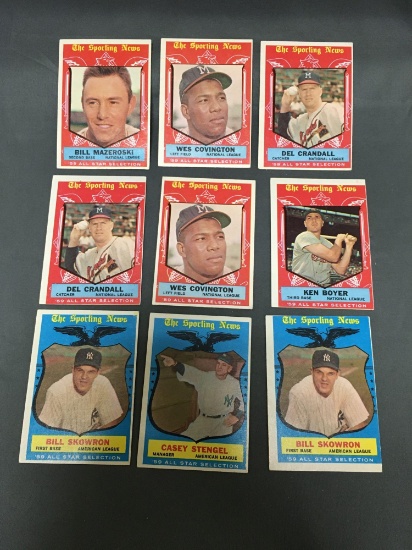 9 Card Lot of 1959 Topps ALL-STAR CARDS Vintage Baseball Cards from ENORMOUS COLLECTIOn