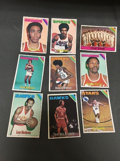 9 Card Lot of 1975-76 Topps Basketball Vintage Cards from HUGE Collection