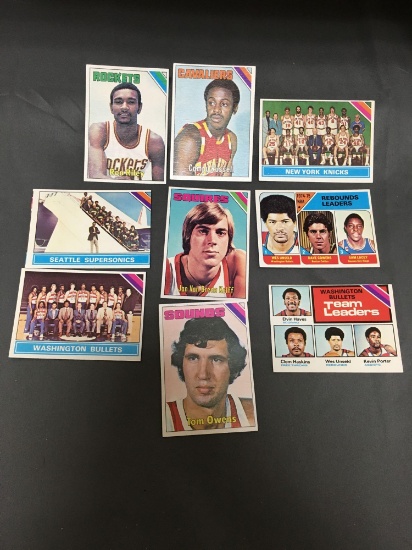 9 Card Lot of 1975-76 Topps Basketball Vintage Cards from HUGE Collection