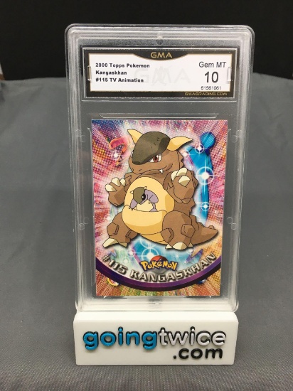 GMA Graded 2000 Topps Pokemon #115 KANGASKHAN Trading Card - GEM MINT 10