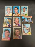 9 Card Lot of 1968 Topps Vintage Baseball Cards from Huge Collection