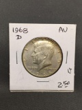1968-D United States Kennedy Silver Half Dollar - 40% Silver Coin from Estate