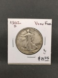 1942-S United States Walking Liberty Silver Half Dollar - 90% Silver Coin from Estate