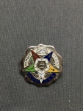 Commemorative 25 Year Kentucky O.E.S. Enameled 17mm Diameter Sterling Silver Pin