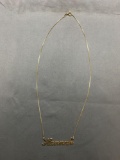 Hannah Themed 47mm Long Gold-Tone Sterling Silver 20in Long Name Necklace