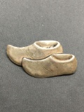 High Polished Dutch Clog Themed Handmade 44mm Long 23mm Tall Sterling Silver Brooch