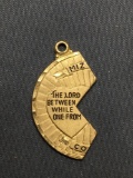 H.F.B. Designer Detailed Lord's Prayer Left Side Half of a Mizpah Style Best Friend Gold-Tone