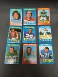 9 Card Lot of Vintage 1971 Topps Football Cards from Massive Collection