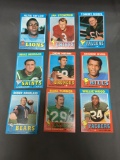 9 Card Lot of Vintage 1971 Topps Football Cards from Massive Collection