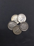 5 Count Lot of United States Roosevelt Dimes - 90% Silver - From Estate