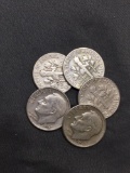 5 Count Lot of United States Roosevelt Dimes - 90% Silver - From Estate