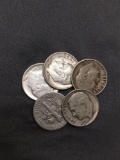 5 Count Lot of United States Roosevelt Dimes - 90% Silver - From Estate