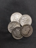 5 Count Lot of United States Roosevelt Dimes - 90% Silver - From Estate