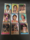 9 Card Lot of 1975-76 Topps Basketball Vintage Cards from HUGE Collection