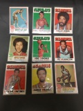 9 Card Lot of Vintage 1970's Basketball Cards with Stars and Hall of Famers from Estate