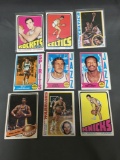 9 Card Lot of Vintage 1970's Basketball Cards with Stars and Hall of Famers from Estate