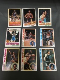 9 Card Lot of Vintage 1970's Basketball Cards with Stars and Hall of Famers from Estate