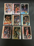 9 Card Lot of Vintage 1970's Basketball Cards with Stars and Hall of Famers from Estate