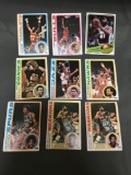 9 Card Lot of Vintage 1970's Basketball Cards with Stars and Hall of Famers from Estate