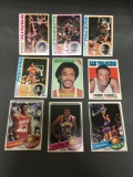 9 Card Lot of Vintage 1970's Basketball Cards with Stars and Hall of Famers from Estate