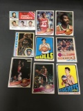 9 Card Lot of Vintage 1970's Basketball Cards with Stars and Hall of Famers from Estate