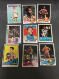 9 Card Lot of Vintage 1970's Basketball Cards with Stars and Hall of Famers from Estate