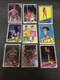 9 Card Lot of Vintage 1970's Basketball Cards with Stars and Hall of Famers from Estate