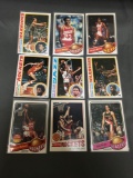 9 Card Lot of Vintage 1970's Basketball Cards with Stars and Hall of Famers from Estate