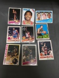 9 Card Lot of Vintage 1970's Basketball Cards with Stars and Hall of Famers from Estate