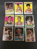 9 Card Lot of Vintage 1970's Basketball Cards with Stars and Hall of Famers from Estate