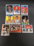 9 Card Lot of Vintage 1970's Basketball Cards with Stars and Hall of Famers from Estate