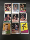 9 Card Lot of Vintage 1970's Basketball Cards with Stars and Hall of Famers from Estate