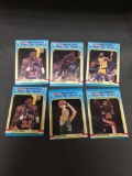 6 Card Lot of 1988-89 Fleer Basketball Stickers with Hall of Famers from HUGE Collection