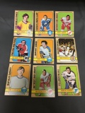 9 Card Lot of 1972-73 Topps Vintage Hockey Cards from Huge Collection
