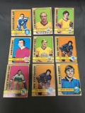 9 Card Lot of 1972-73 Topps Vintage Hockey Cards from Huge Collection