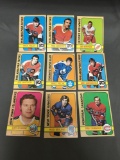 9 Card Lot of 1972-73 Topps Vintage Hockey Cards from Huge Collection