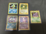 5 Card Lot of Vintage Pokemon Holofoil Rare Trading Cards from Huge Collection