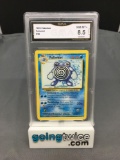 GMA Graded 1999 Pokemon Base Set Unlimited #38 POLIWHRIL Trading Card - NM-MT+ 8.5