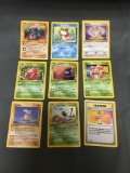 9 Count Lot of Vintage Pokemon 1st Edition Trading Cards From Huge Collection