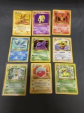 9 Card Lot of Vintage Pokemon Rare Trading Cards from Childhood Collection