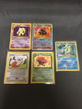 5 Card Lot of Vintage Pokemon Holofoil Trading Cards from Childhood Collection