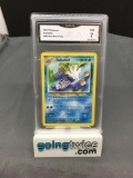 GMA Graded 2001 Pokemon Neo Discovery #44 POLIWHIRL Trading Card - NM 7