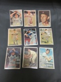 9 Card Lot of Vintage 1957 Topps Baseball Cards from Estate Collection