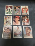 9 Card Lot of Vintage 1957 Topps Baseball Cards from Estate Collection