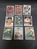 9 Card Lot of Vintage 1957 Topps Baseball Cards from Estate Collection