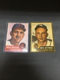 2 Card Lot of Vintage 1953 Topps Baseball Cards - WALLY WESTLAKE and JACK DITTMER