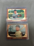 2 Card Lot of Vintage 1955 Bowman Baseball Cards - PAUL GIEL and LLOYD MERRIMAN