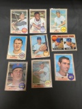 9 Card Lot of 1968 Topps Vintage Baseball Cards from Huge Collection